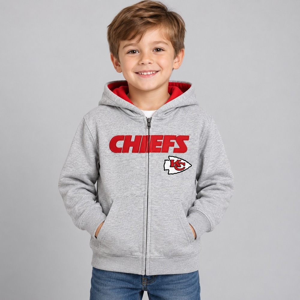 Kansas City Chiefs Full-Zip Hoodie Youth 5/6 Medium NFL Blokecore Gameday NWT